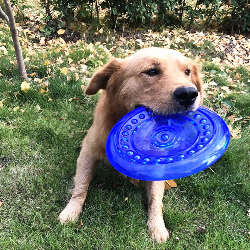 TPR Outdoor Pet Dog Discs Dog Flying Discs Trainning Puppy Toy Rubber Fetch Flying Disc Frisby Training Dog Chew Teeth Clean