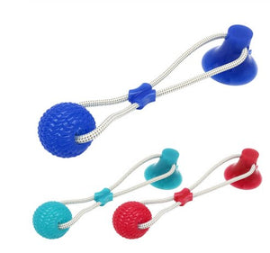 Multifunction Pet Molar Bite Dog Toys Rubber Chew Ball Cleaning Teeth Safe Elasticity Soft Puppy Suction Cup Dog Biting Toy