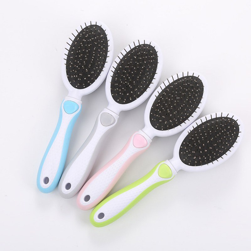 Pet Double Sided Bath Brush Dog Cat Hair Massage Handle Comb Dog Grooming Pet Hair Cleaning Pet Cat Dogs Comb