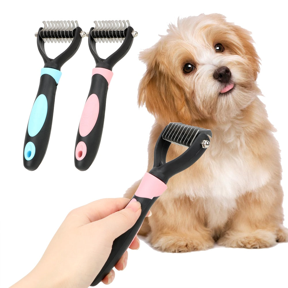 NICEYARD Dog Cat Hair Removal Comb Dog Grooming Shedding Rake Pet Brush Grooming Tool Pet Fur Knot Cutter